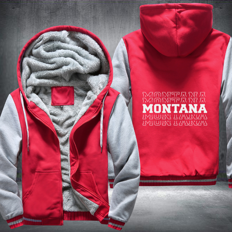 Patriotic USA State Montana Fleece Hoodies Jacket