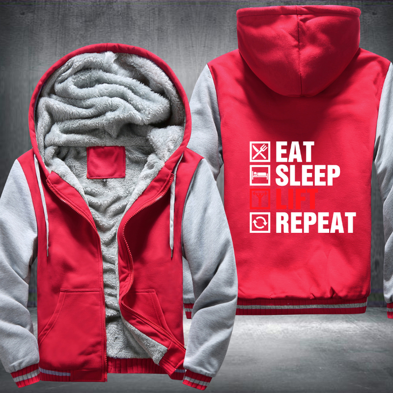 Eat Sleep Lift Repeat Fleece Hoodies Jacket