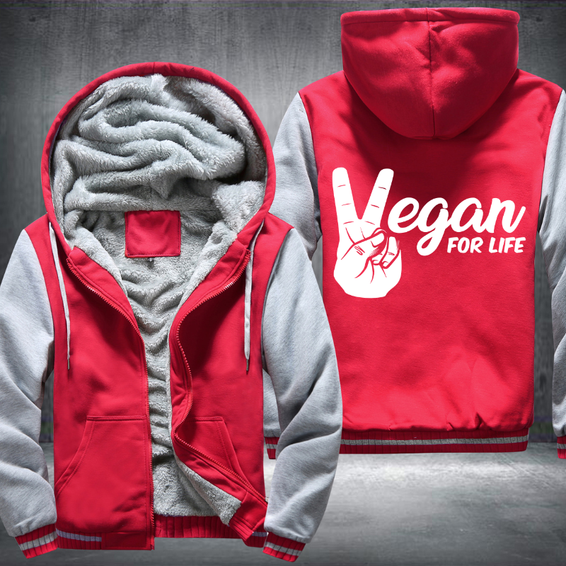 Vegan For Life Fleece Hoodies Jacket