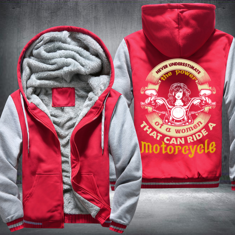 Women Can Ride A Motorcycle Fleece Hoodies Jacket