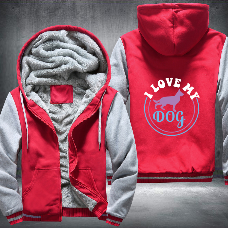 I love my dog Fleece Hoodies Jacket