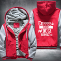 coffee places dogs repeat Fleece Hoodies Jacket