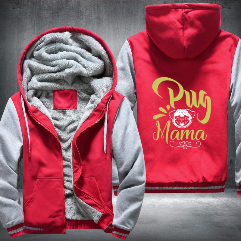 pug mama Fleece Hoodies Jacket