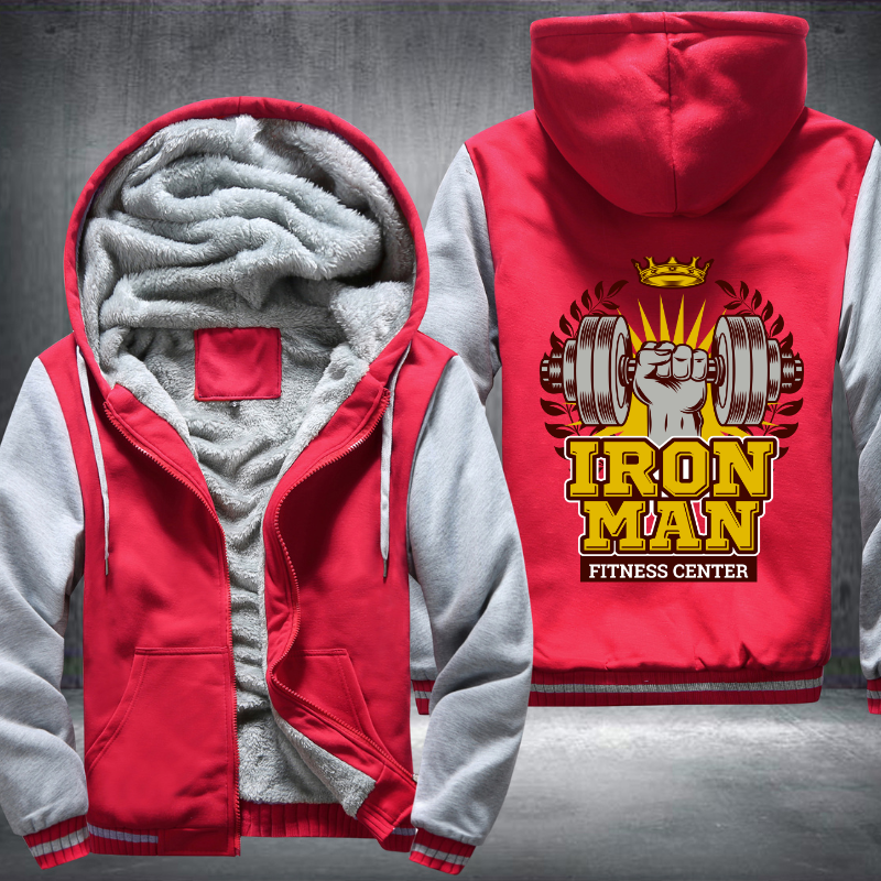 Iron Man Fitness Center Fleece Hoodies Jacket