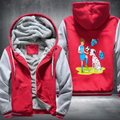 Boy play football with Dog Fleece Hoodies Jacket