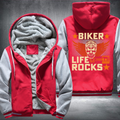 Biker Life Rocks Motorcycle Fleece Hoodies Jacket
