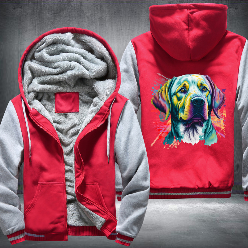Rainbow Labrador Retriever Watercolour design Fleece Hoodies Jacket