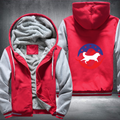 DOG WITH USA FLAG Fleece Hoodies Jacket