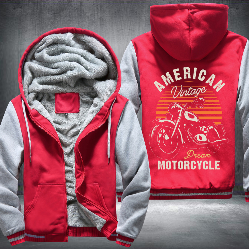 American Vintage Dream Motorcycle Fleece Hoodies Jacket