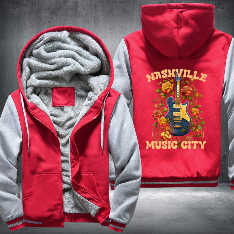Nashvilie Music City Fleece Hoodies Jacket