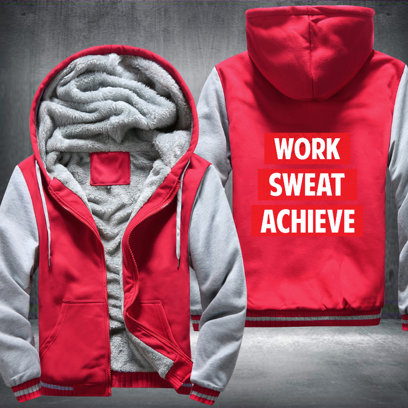 Work Sweat Achieve Fleece Hoodies Jacket