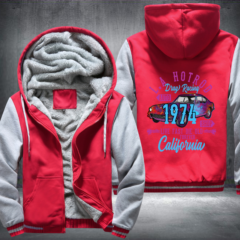 LA hotrod drag racing 1974 Fleece Hoodies Jacket