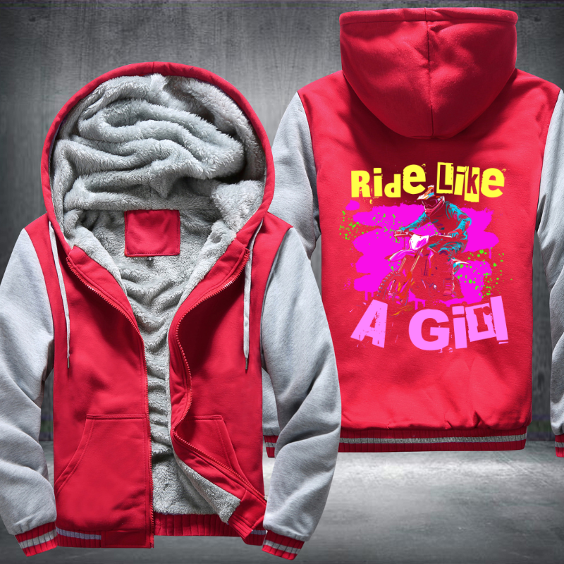 Ride Like A Girl Fleece Hoodies Jacket