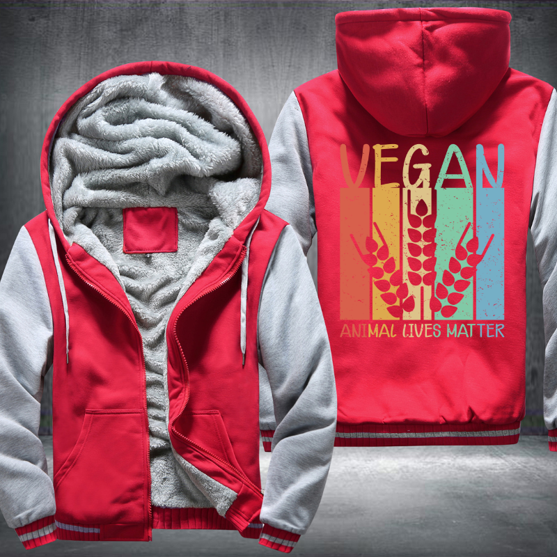 Vegan Animal Lives Matter Fleece Hoodies Jacket
