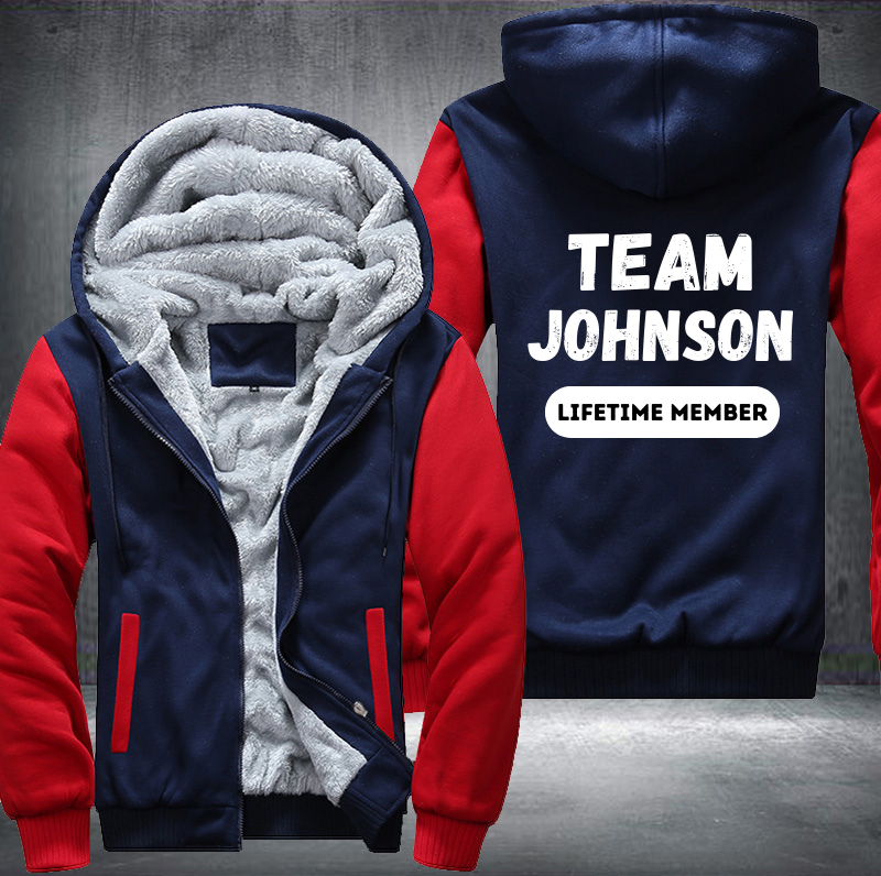 Team JOHNSON Lifetime Member Family Fleece Hoodies Jacket