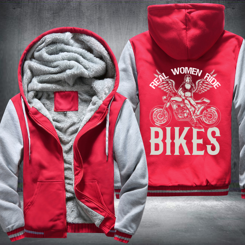 Real Woman Ride Bikes Fleece Hoodies Jacket