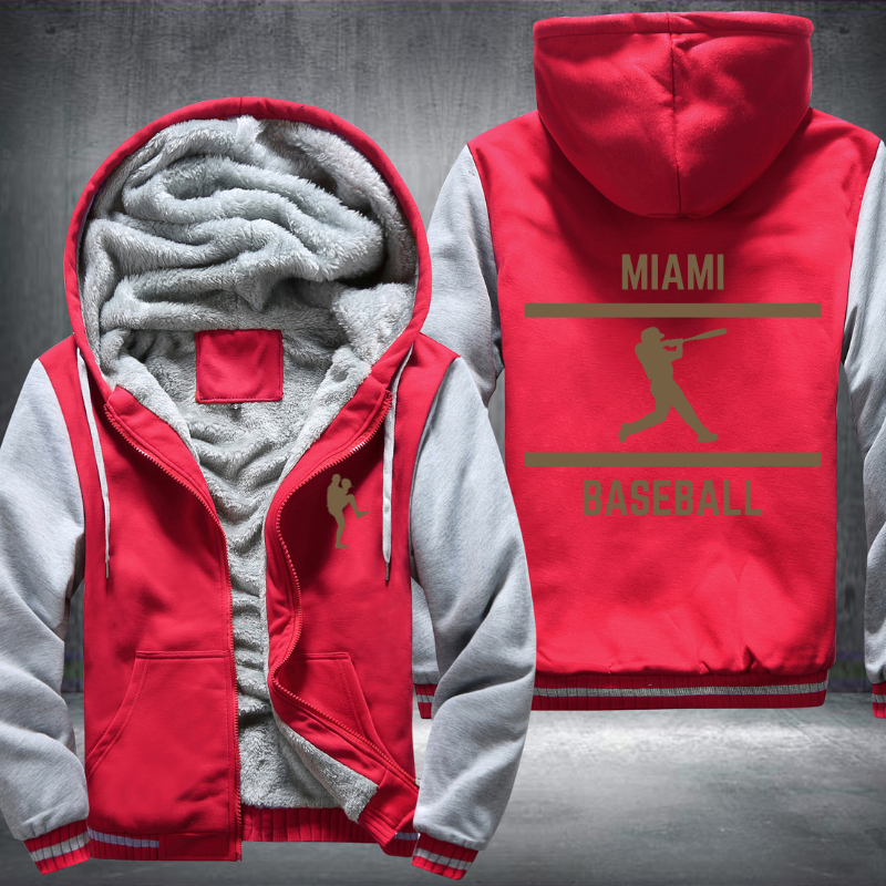 Baseball Lover City Miami Fleece Hoodies Jacket