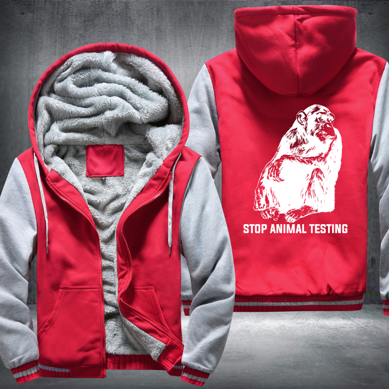 Stop Animal Testing Fleece Hoodies Jacket