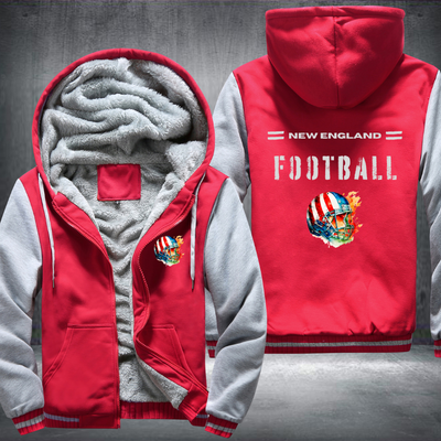 Football City USA Flag Helmet New England Fleece Hoodies Jacket
