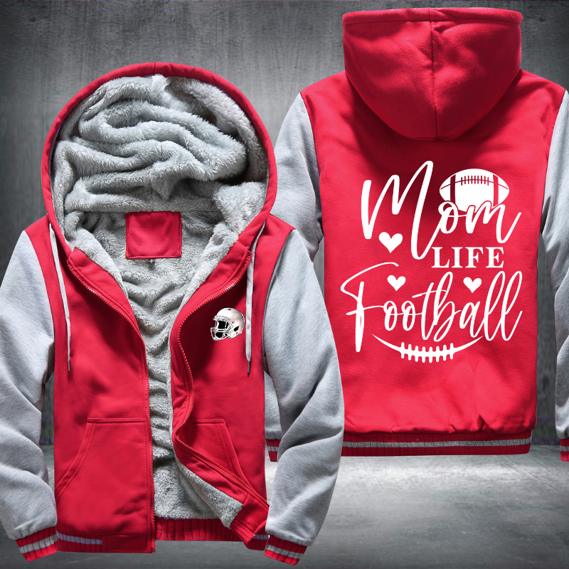 Mom Life Football Fleece Hoodies Jacket