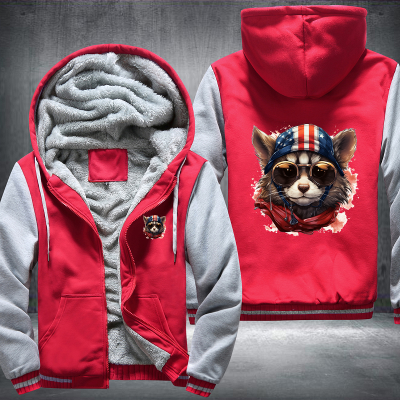 Animal Hiphop Graphic Funny Fleece Hoodies Jacket