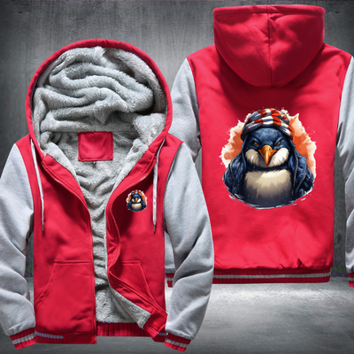 Animal Hiphop Graphic Gangster Penguin Fleece Hoodies Jacket