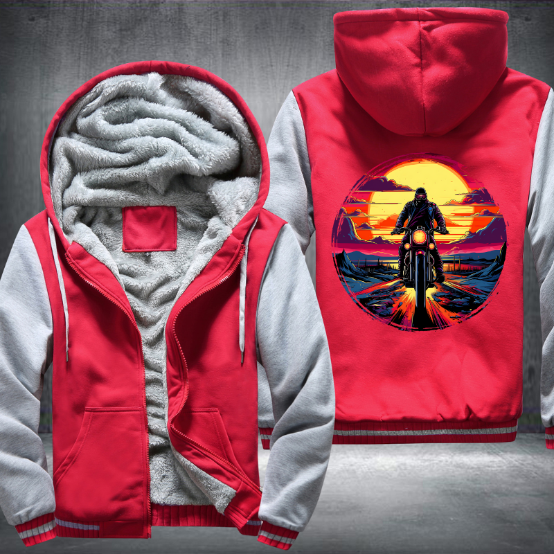 Man Ride Motorcycle Fleece Hoodies Jacket