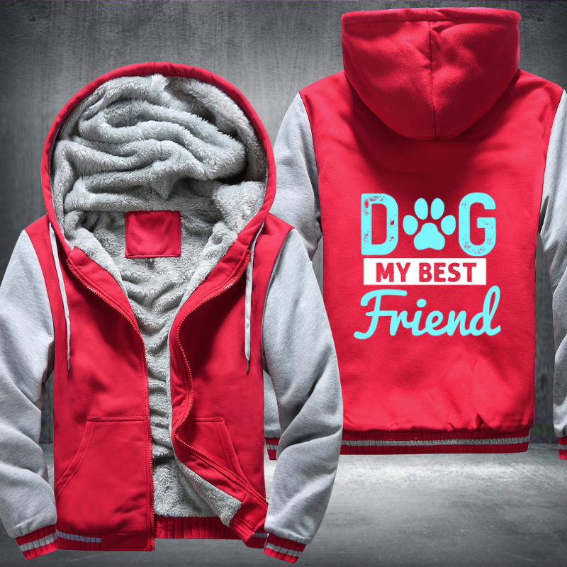 dog my best friend design Fleece Hoodies Jacket