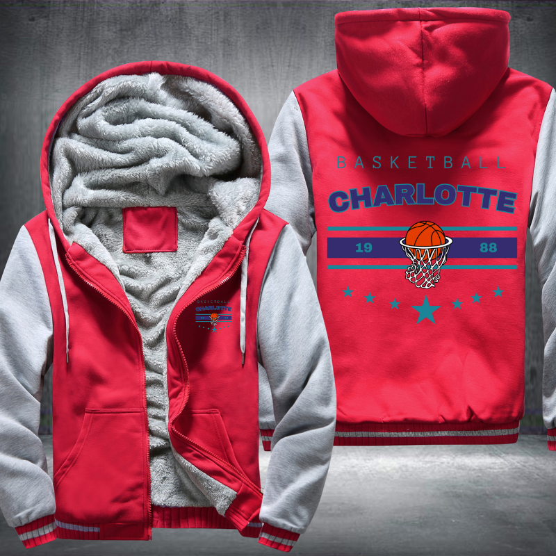 Vintage Basketball CHARLOTTE 1988 Fleece Hoodies Jacket