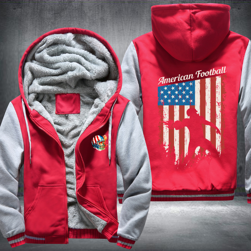 American Football Flag Fleece Hoodies Jacket