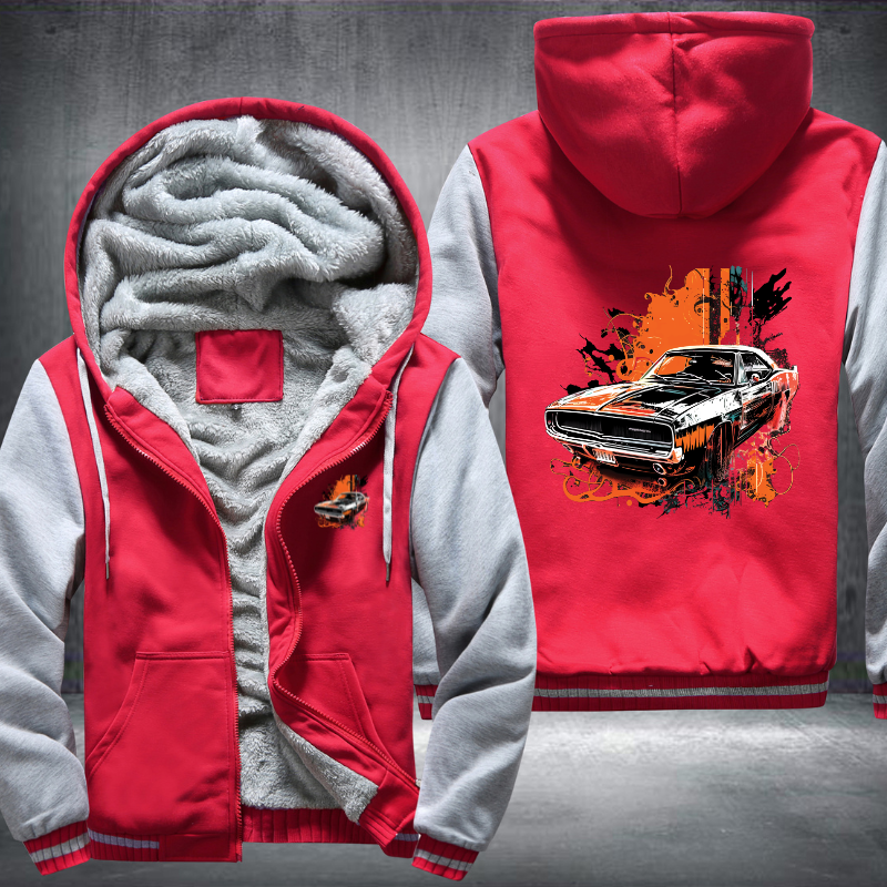 Car USA Iconic Charger RT 1968 Fleece Hoodies Jacket