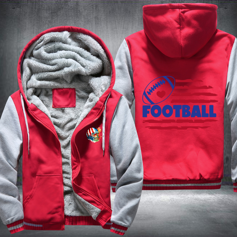 Football Flag Fleece Hoodies Jacket
