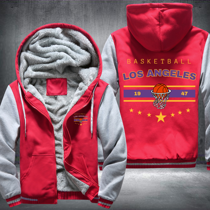 Vintage Basketball LOS ANGELES 1947 Fleece Hoodies Jacket