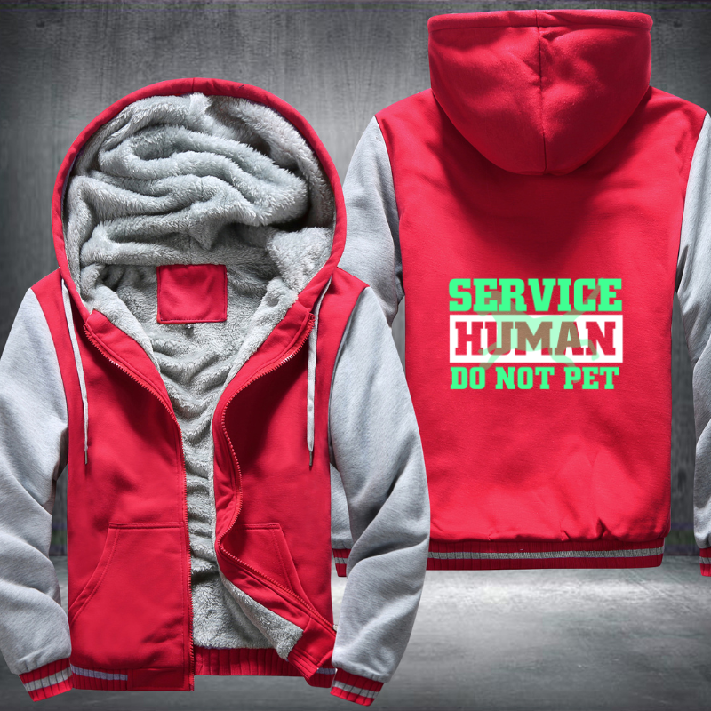 SERVICE HUMAN DO NOT PET Fleece Hoodies Jacket