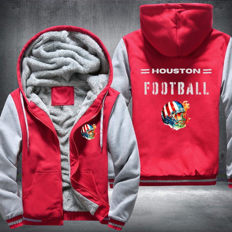 Football City USA Flag Helmet Houston Fleece Hoodies Jacket