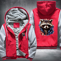 Animal Hiphop Graphic Funny Raccoon With Sunglasses Fleece Hoodies Jacket