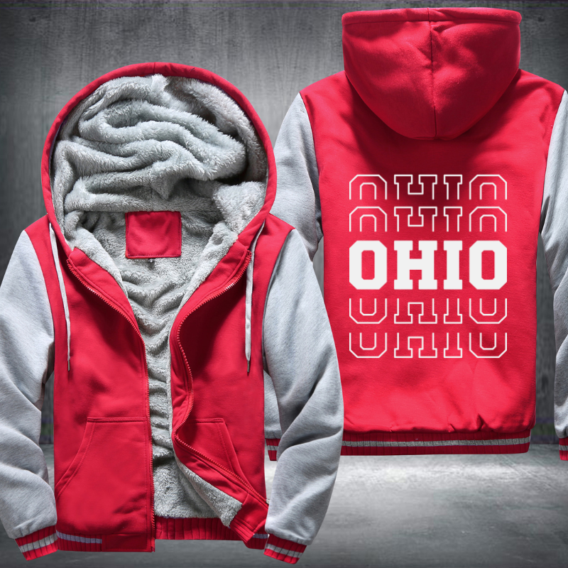 Patriotic USA State Ohio Fleece Hoodies Jacket