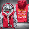 Grandma Doesn't Usually Yell But When SHE Does Her Grandson't Playing Fleece Hoodies Jacket