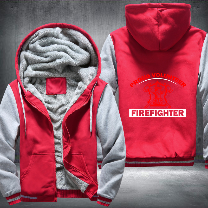 Proud Volunteer Firefighter Fleece Hoodies Jacket