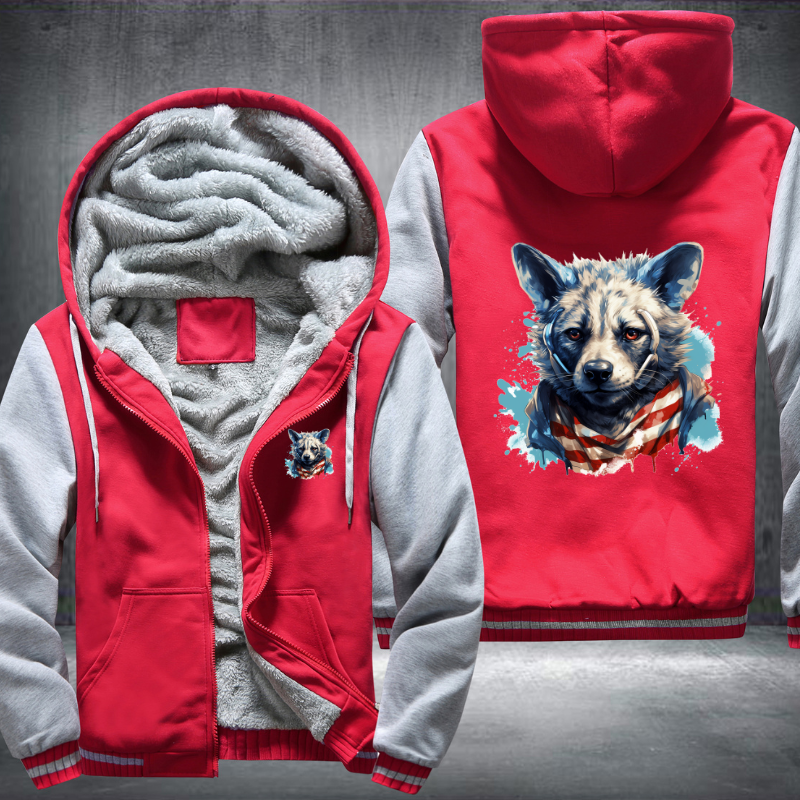 Animal Hiphop Graphic Wolf Fleece Hoodies Jacket