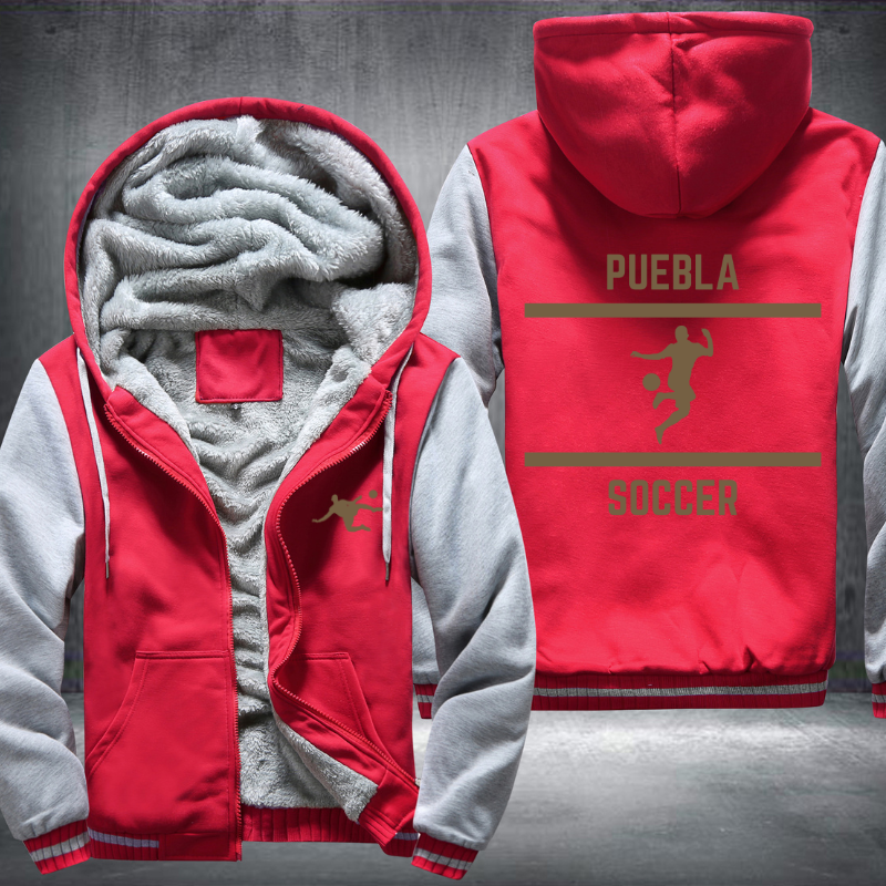 Mexico Soccer Lover Gold Puebla Fleece Hoodies Jacket