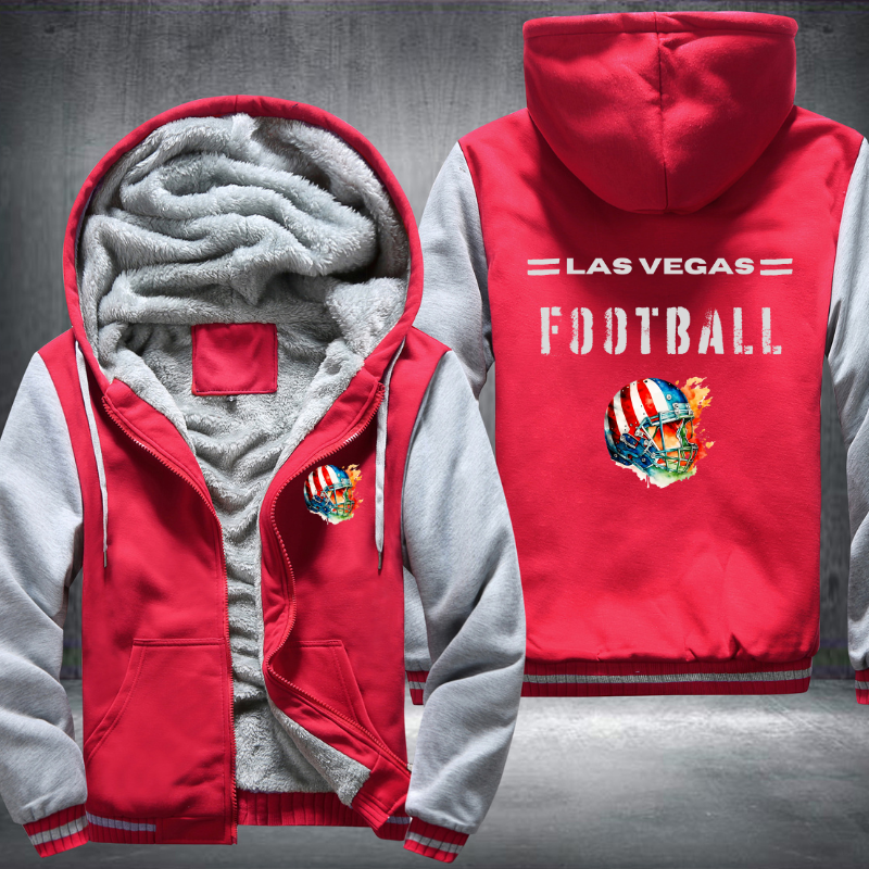 Football City USA Flag Helmet Las Vegas Fleece Hoodies Jacket