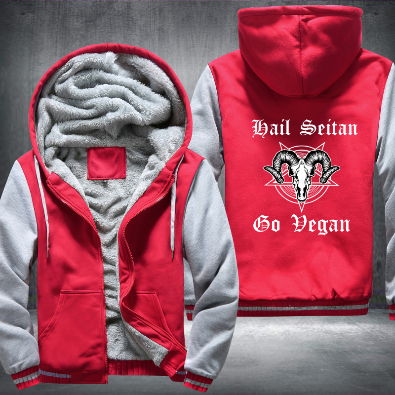 Hail Seitan Go Vegan Fleece Hoodies Jacket