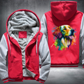 Rainbow Golden Retriever Watercolour design Fleece Hoodies Jacket