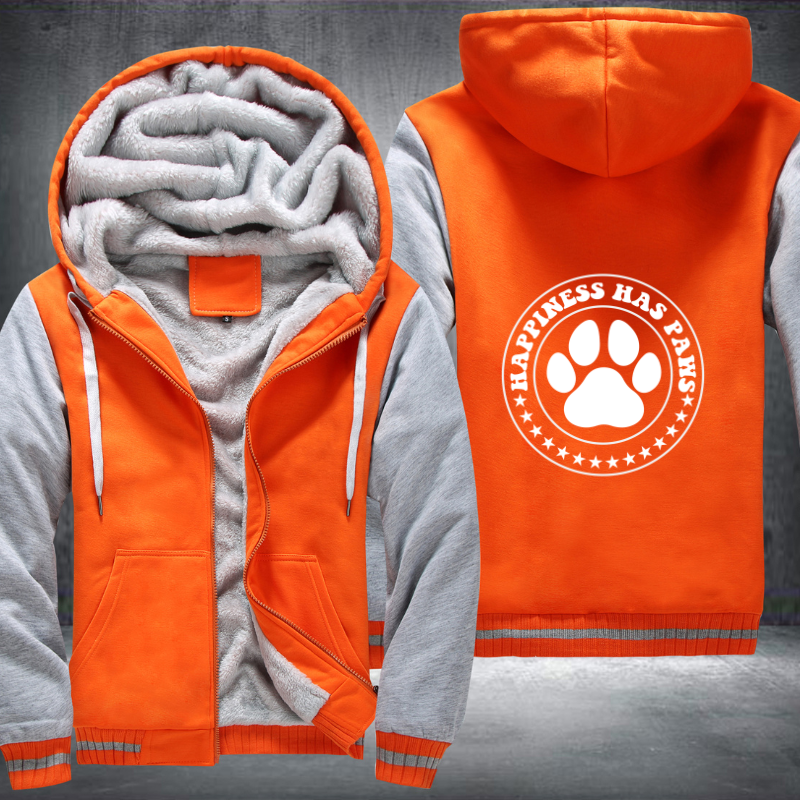 happiness has paws Fleece Hoodies Jacket