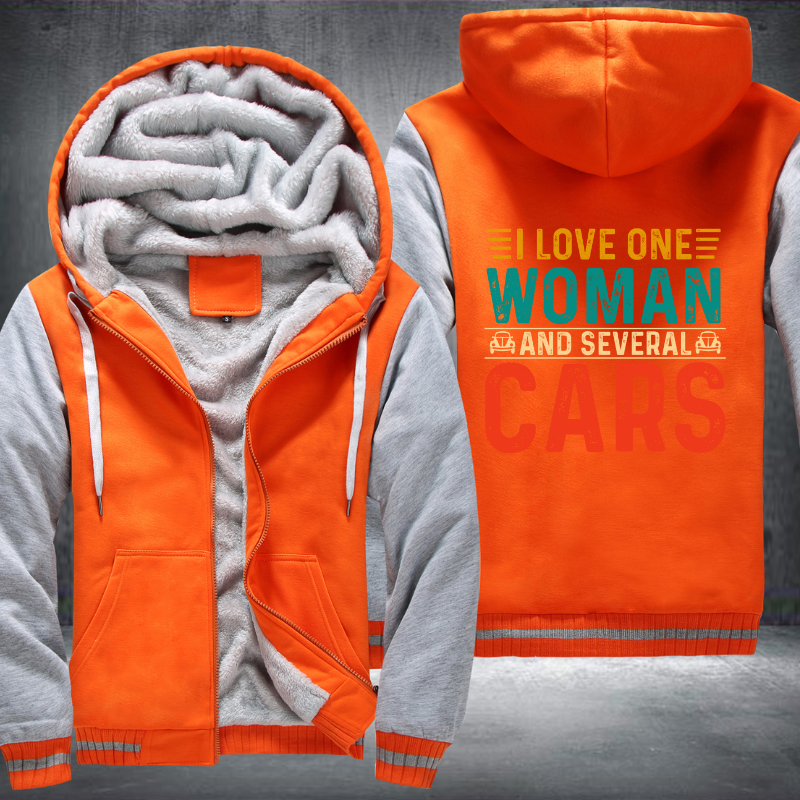 I Love One Woman and Several Cars Fleece Hoodies Jacket