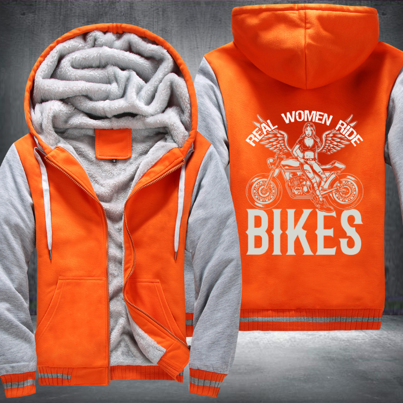 Real Woman Ride Bikes Fleece Hoodies Jacket