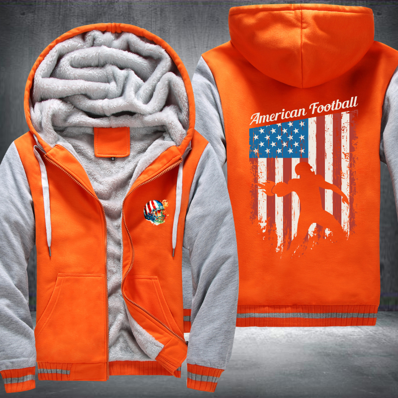 American Football Flag Fleece Hoodies Jacket