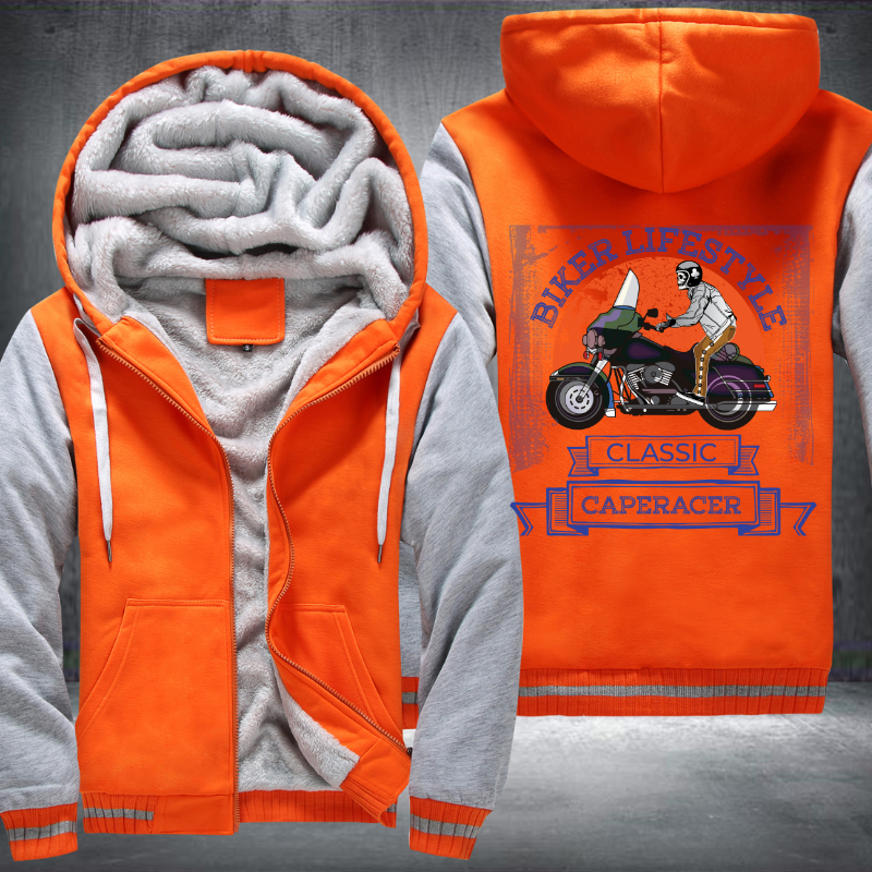 Biker Lifestyle Classic Caperacer Fleece Hoodies Jacket