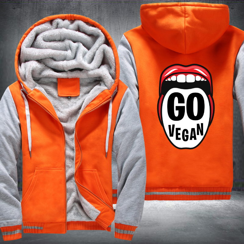 Go Vegan Mouth Fleece Hoodies Jacket